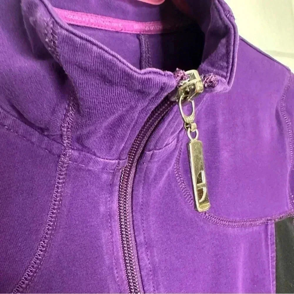 Smart Set Sweatshirt Zip Up Purple & Black  Size Small - Picture 3 of 16